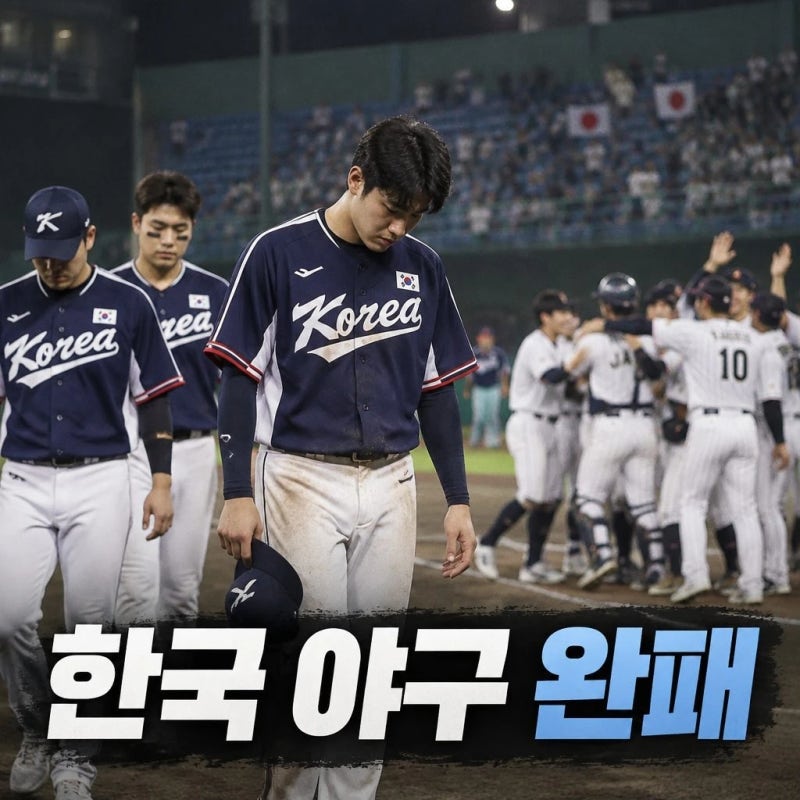 한국 야구 완패 일본 사회인야구에 충격패