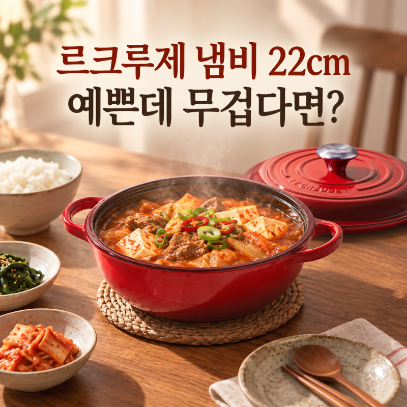 르크루제 냄비 22cm, 예쁘지만 무게 때문에 고민된다면?