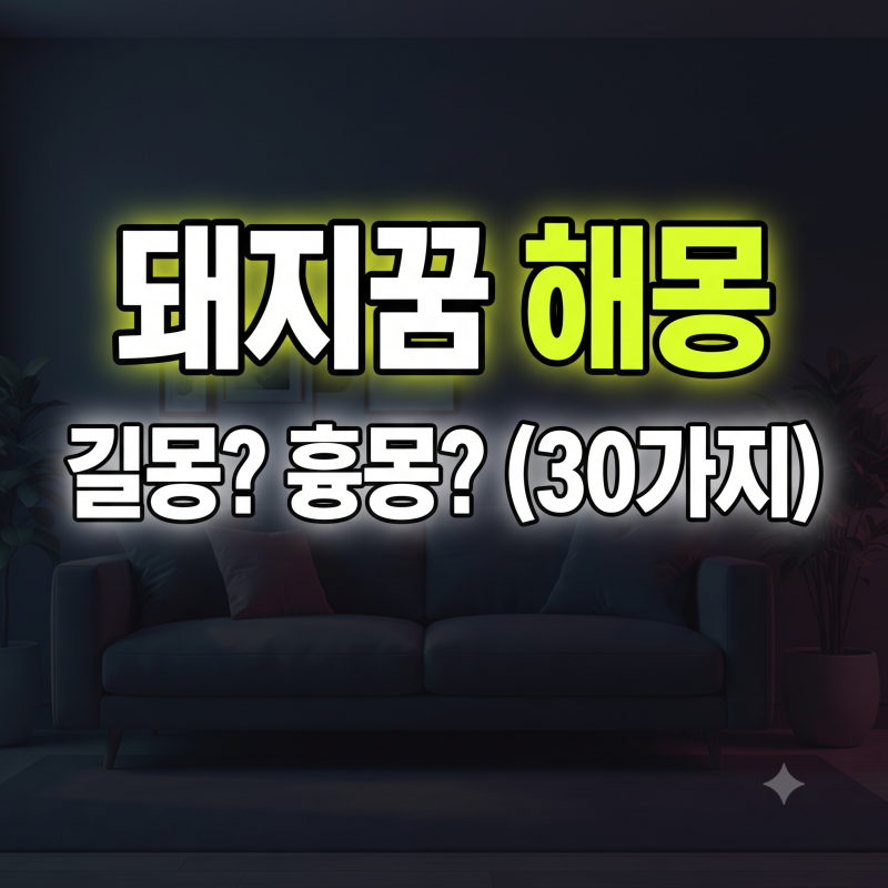 돼지꿈 해몽 30가지 정리 길몽 흉몽 구별법과 로또 태몽 기준