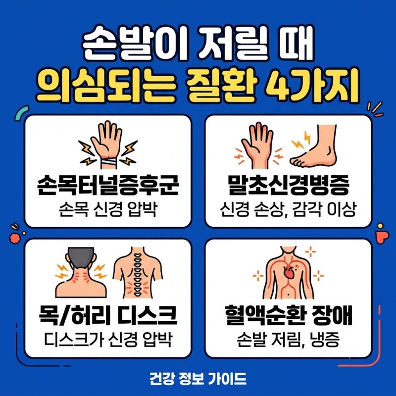 손발이 저릴 때 의심되는 질환 4가지! 단순 혈액순환 문제 아닐까?