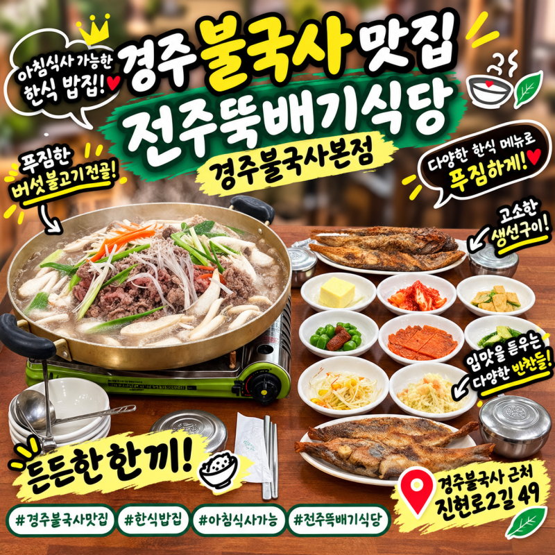 경주 불국사 맛집 아침식사 한식 밥집 전주뚝배기식당 경주불국사본점