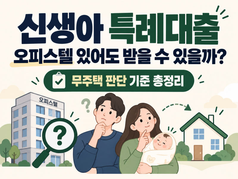 신생아 특례대출, 오피스텔 있어도 받을 수 있을까? 주택수·무주택 판단 기준 총정리