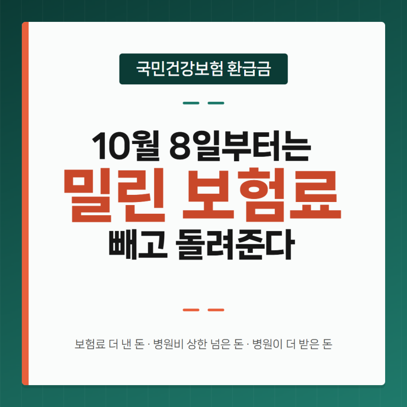 국민건강보험 환급금, 계좌 한 번 등록하면 신청 없이 들어옵니다