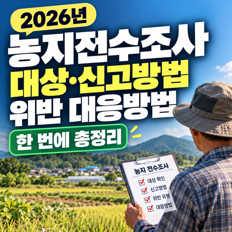 2026년 농지전수조사 대상 신고방법 위반 대응방법 총정리