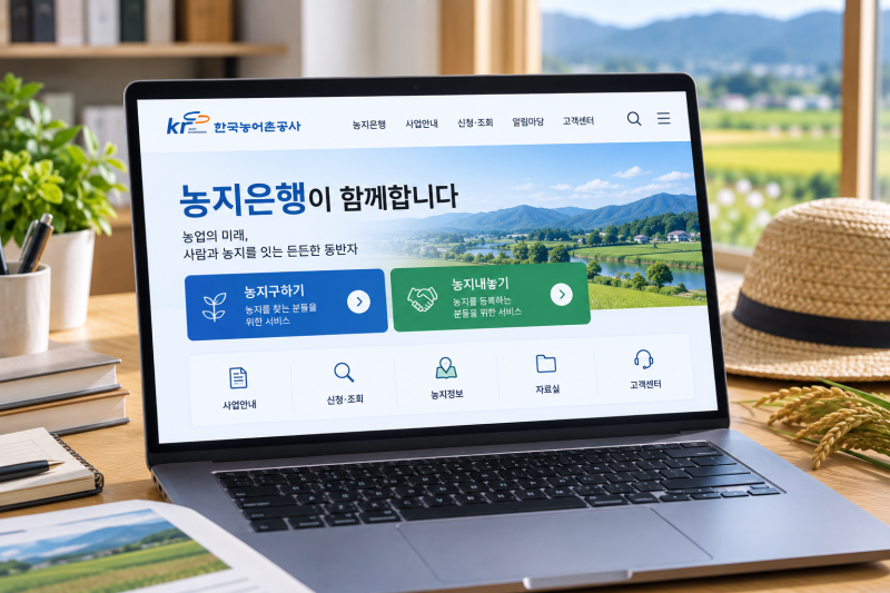 농어촌공사 농지은행 홈페이지 임대 위탁 매매 신청 바로가기