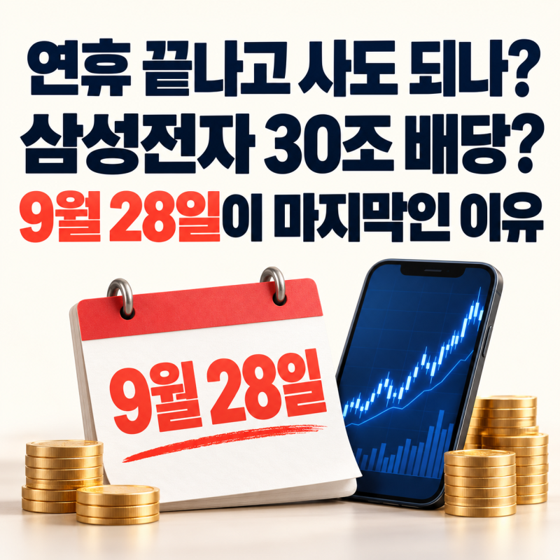 "연휴 끝나고 사도 되나?"... 삼성전자 30조 배당, 9월 28일이 마지막인 이유