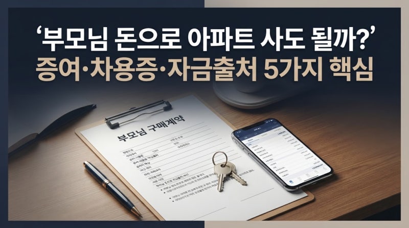 부모님 돈으로 아파트 사도 될까? 증여·차용증·자금출처 꼭 알아둘 5가지