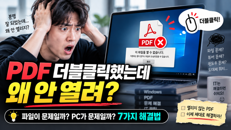PDF 파일이 안 열려요? 더블클릭해도 먹통일 때 7가지 해결법
