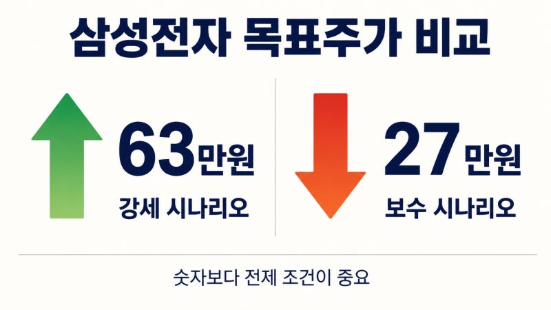 삼성전자 목표주가 63만원·27만원 비교, 주가 전망이 갈린 이유