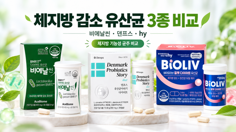 체지방 감소 유산균 3종 비교｜비에날씬·덴프스·hy, 정말 살이 빠질까?
