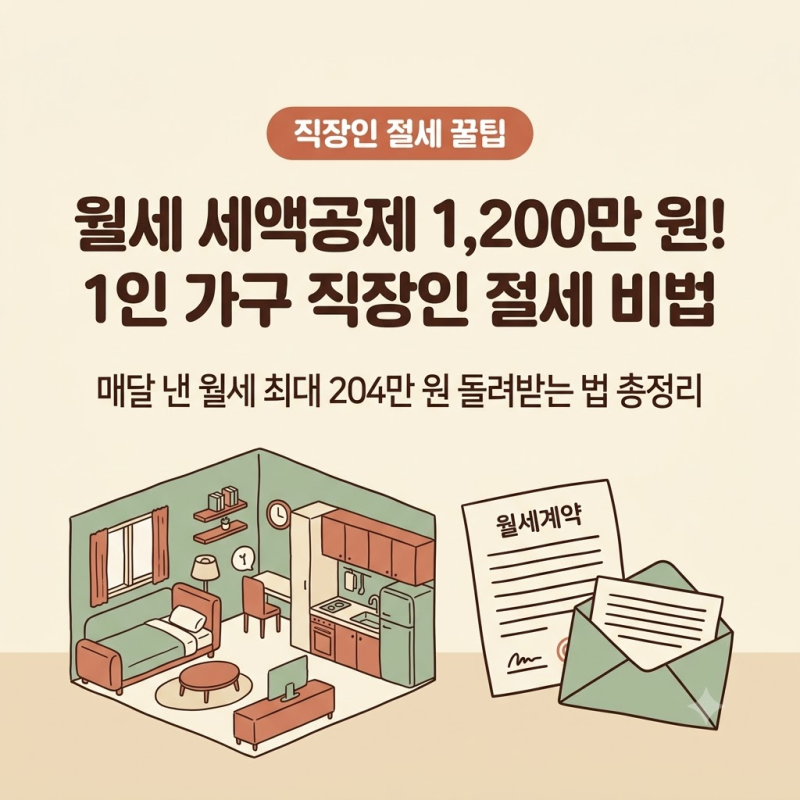 청년 월세 세액공제 1,200만 원으로 상향! 혼자 사는 직장인 연말정산 필수 체크리스트