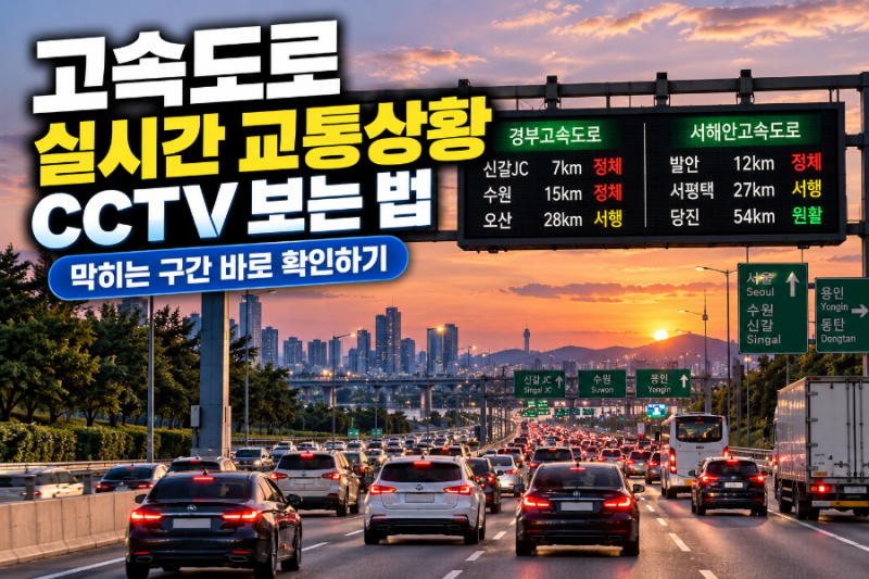 고속도로 실시간 교통상황 CCTV 보는 법, 막히는 구간 바로 확인하기