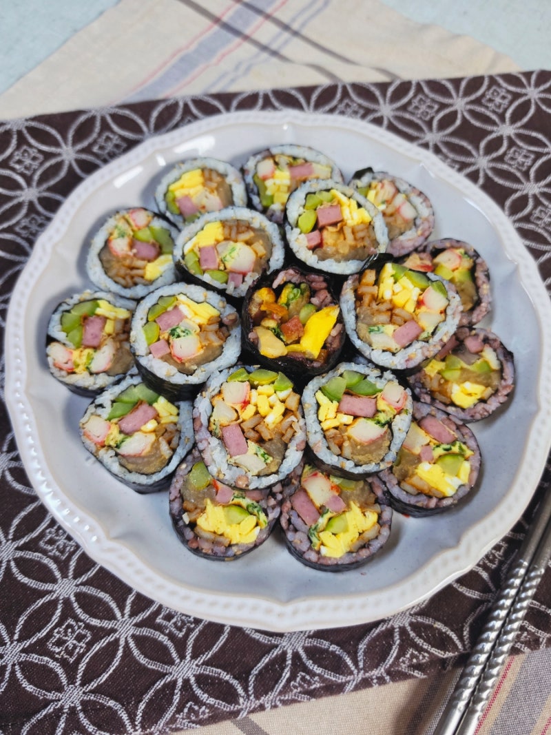 남은 명절음식 꼬치전 활용요리 꼬치전김밥 만들기