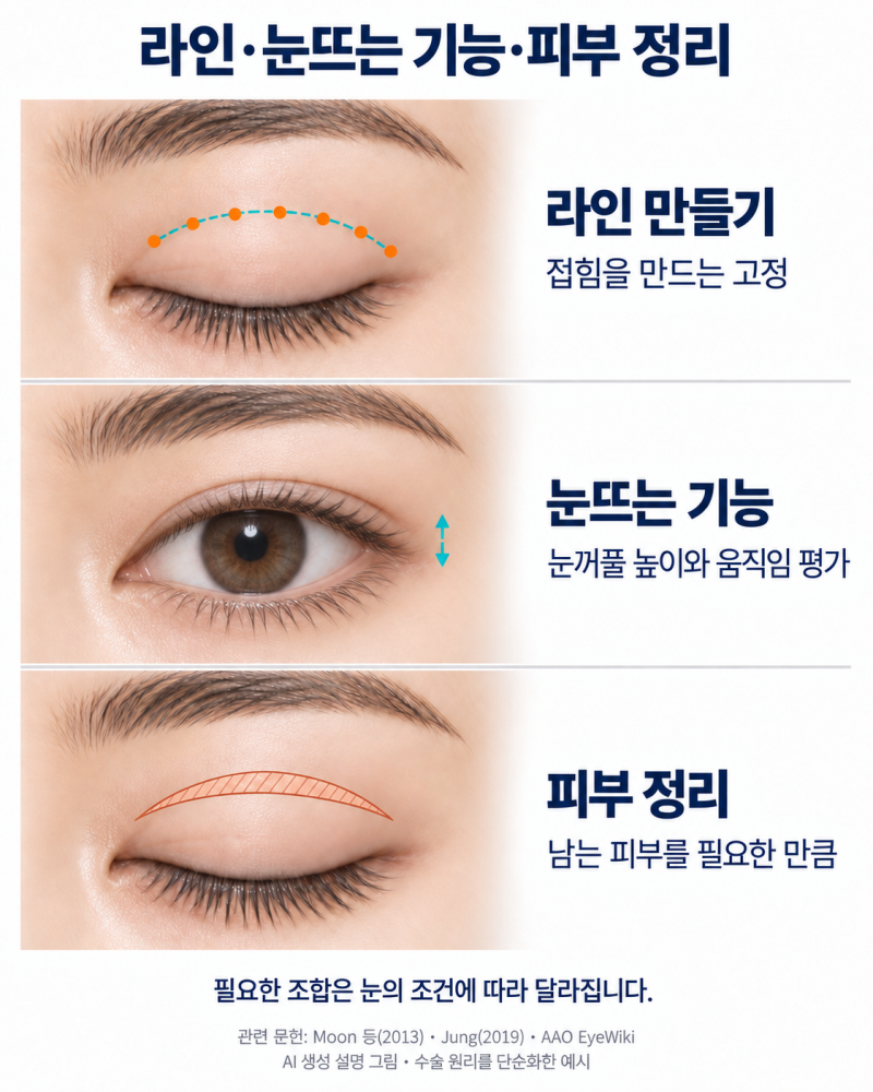 상안검 성형술, 안검하수 교정술,쌍꺼풀 수술은 어떻게 다를까요?