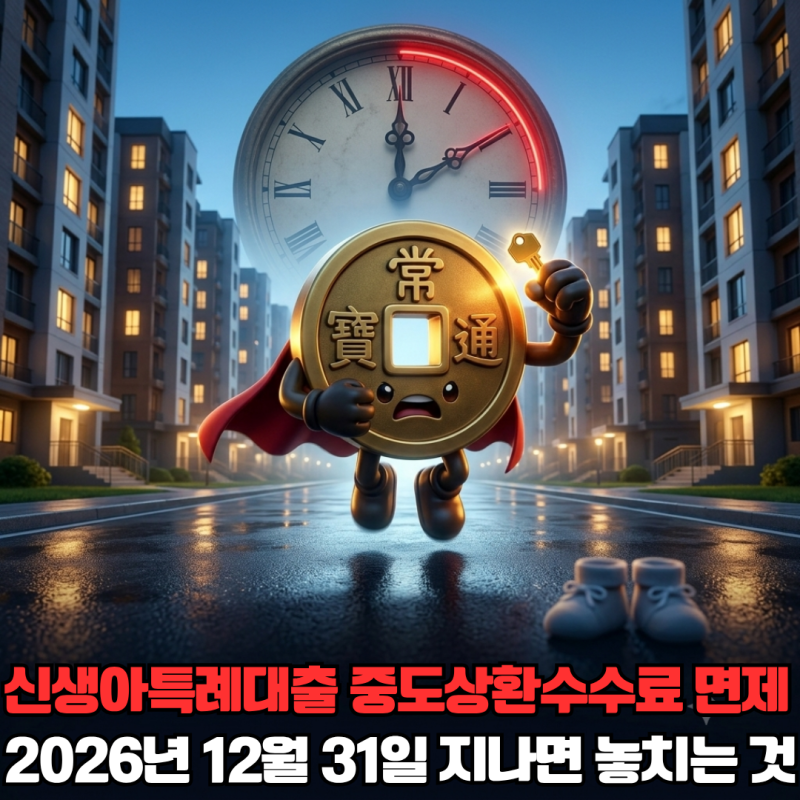 신생아특례대출 중도상환수수료 면제, 2026년 12월 31일 지나면 놓치는 것