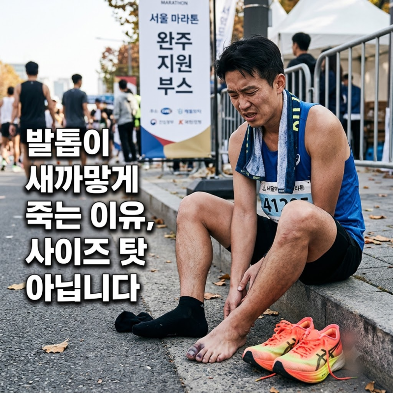 발톱이 까맣게 죽고 빠지는 흑색조갑증! 러너 발톱을 지키는 신발 끈 묶기 비법