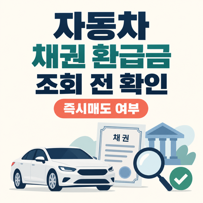 자동차 채권 환급금 조회방법, 즉시매도 여부부터 확인하세요
