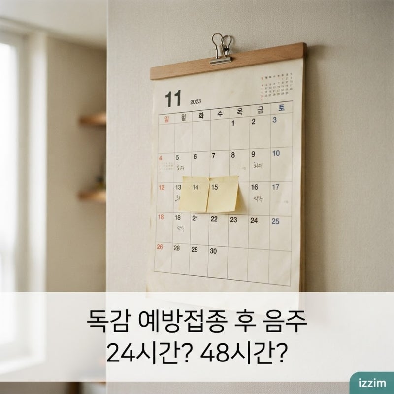 독감 예방접종 후 음주, 24시간? 48시간?