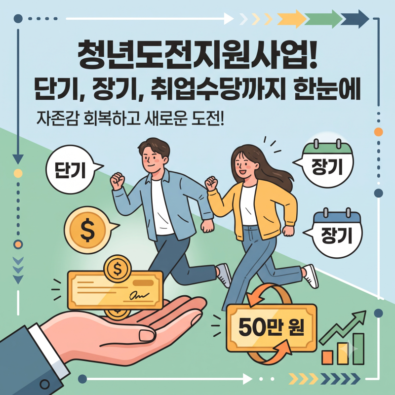 청년도전지원사업 단기 장기 재참여 취업성공수당도 있어요