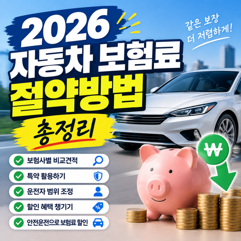 2026 자동차보험료 절약 방법 총정리｜무사고인데 보험료가 오른 이유는?