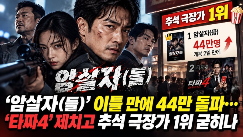 ‘암살자(들)’ 이틀 만에 44만 돌파…‘타짜4’ 제치고 추석 극장가 1위 굳히나