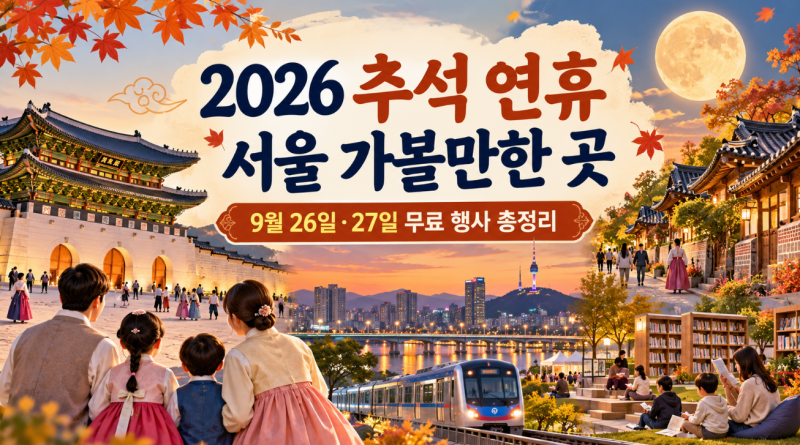 2026 추석 연휴 서울 가볼만한 곳 9월 26일 27일 무료 행사 총정리