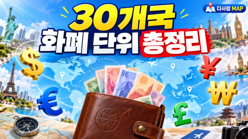 해외여행 30개국 화폐 단위 총정리｜미국·유럽·일본·중국 돈 쉽게 구별하기