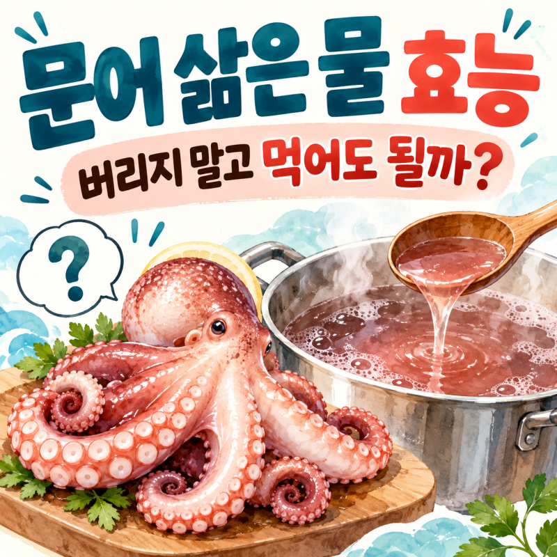 문어 삶은 물 효능 버리지 말고 먹어도 될까? 문어육수? 타우린·활용법·문어 세척까지