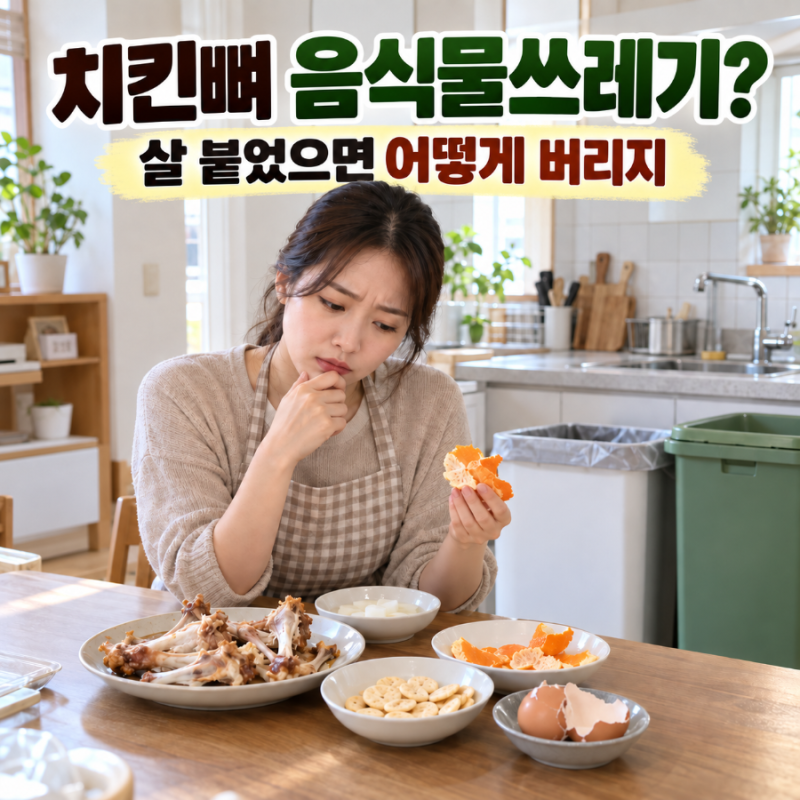 치킨뼈 음식물쓰레기일까? 살 붙어 있으면 어떻게 버려야 하나