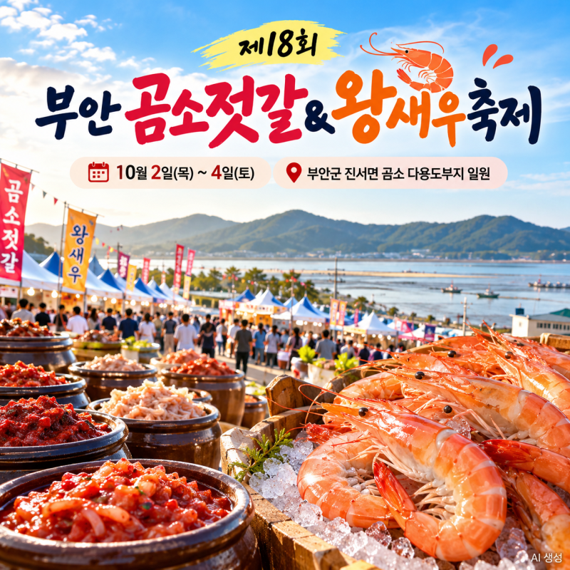 부안 가볼만한곳 곰소젓갈&왕새우축제｜왕새우 맨손잡기·불꽃놀이와 곰소 먹거리 여행