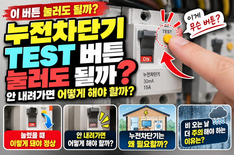 누전차단기 TEST 버튼, 눌러도 될까? 안 내려가면 어떻게 해야 할까?