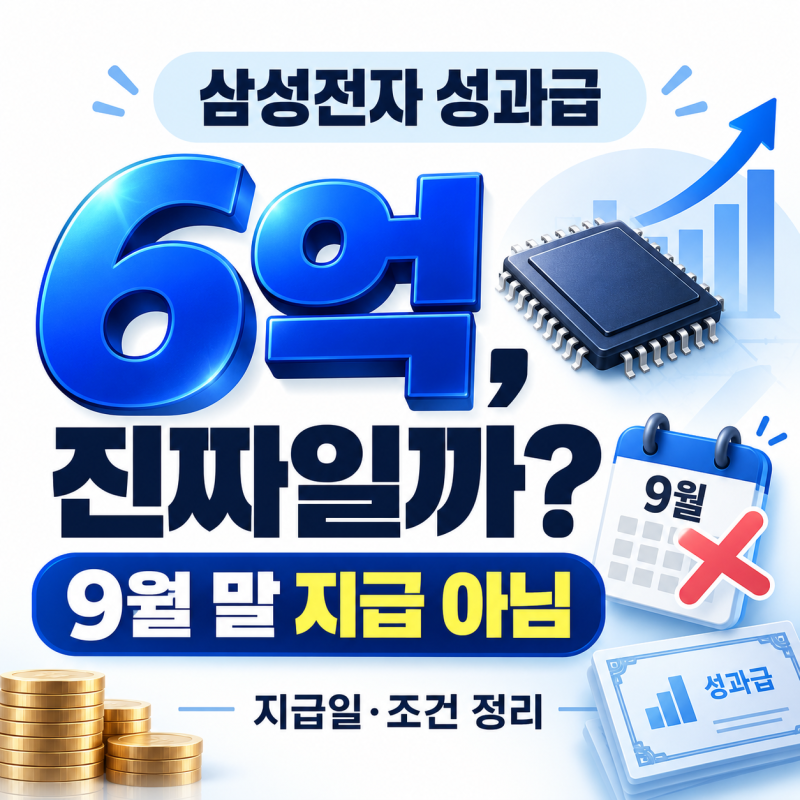 삼성전자 성과급 6억, 9월 말 받는 돈 아니다? 지급일과 실제 조건 정리