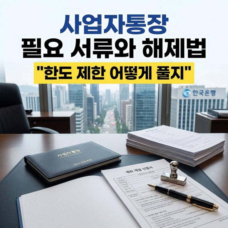 개인사업자 통장 개설 준비물 필요 서류와 비대면 한도 제한 계좌 해제 방법