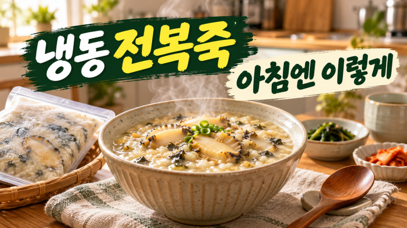 냉동 전복죽 아침식사로 먹을 때, 보관·해동·데우는 법