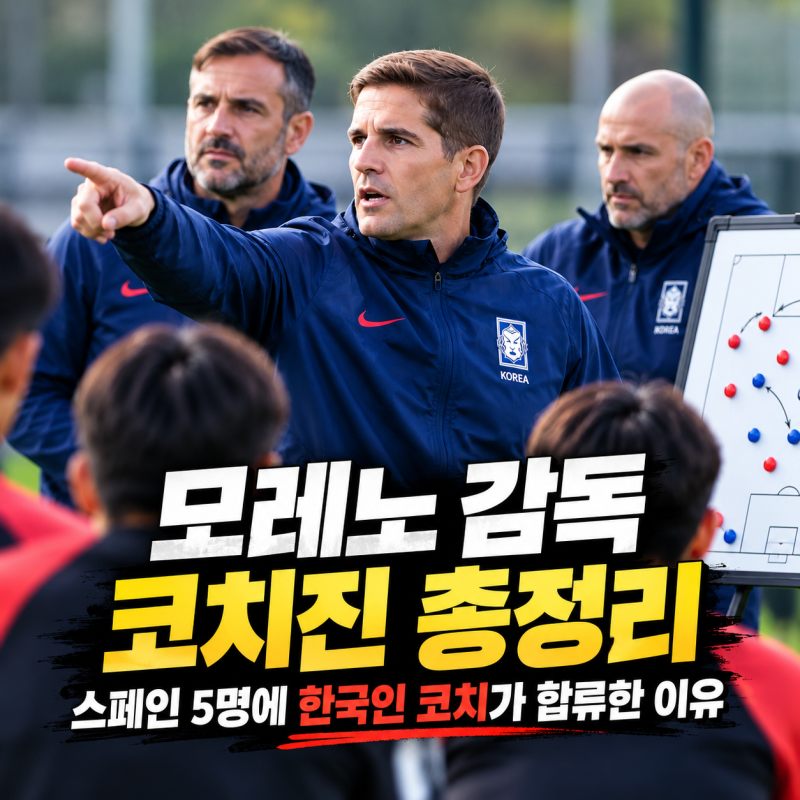 모레노 감독 코치진 총정리, 스페인 5명에 한국인 코치가 합류한 이유