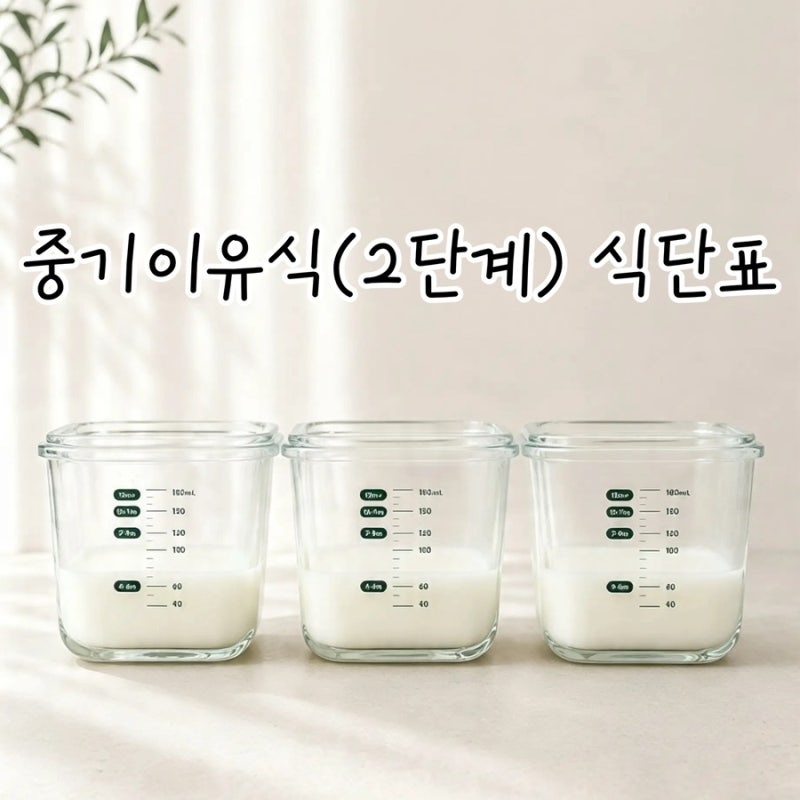 두유제조기로 만든 중기이유식 2단계 식단표(30일) 및 스케줄