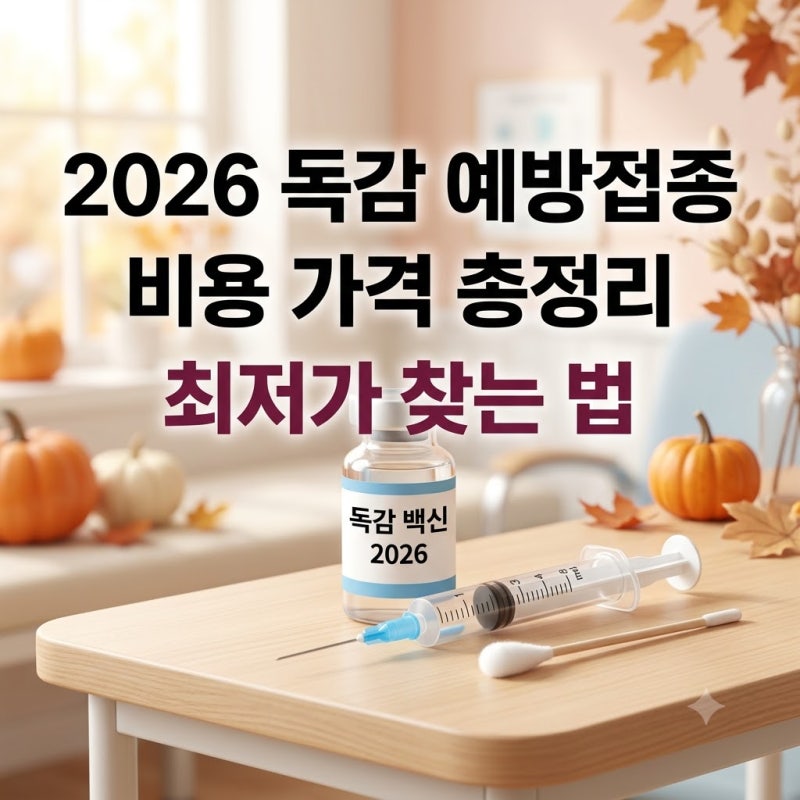 2026 독감 예방접종 비용 가격 비교 총정리 보건소 동네 병원 최저가 찾는 법