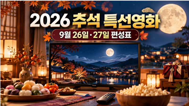 2026 추석 특선영화 편성표 총정리! 왕과 사는 남자 TV 최초 방송·9월 26일~27일 영화 시간