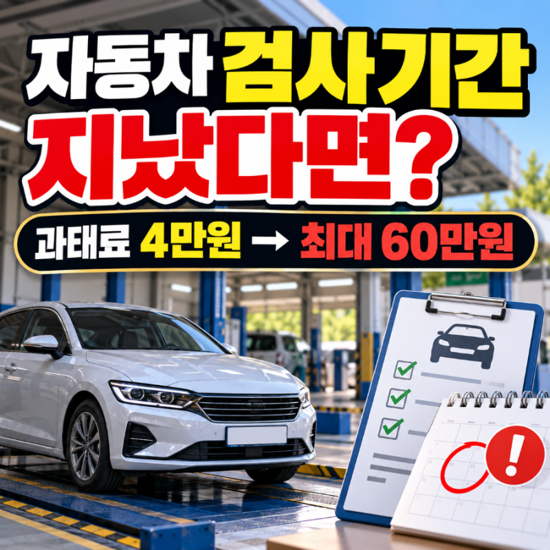 자동차 검사기간 지났다면? 과태료 4만원부터 60만원까지, 조회·예약 방법