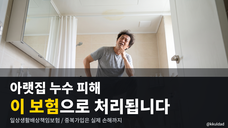 일상생활배상책임보험 누수, 아랫집 피해는 보상되고 중복가입해도 실제 손해까지만 나옵니....