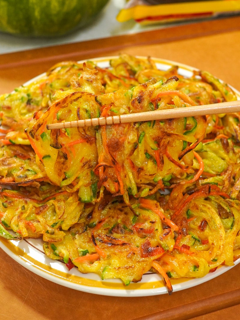 야채튀김보다 맛있는 맷돌호박채전 만들기_제철 맷돌호박요리/호박채전 레시피