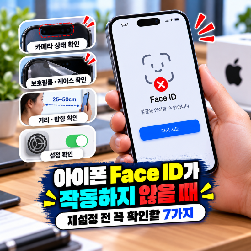 아이폰 Face ID가 작동하지 않을 때｜재설정 전 확인할 원인 7가지