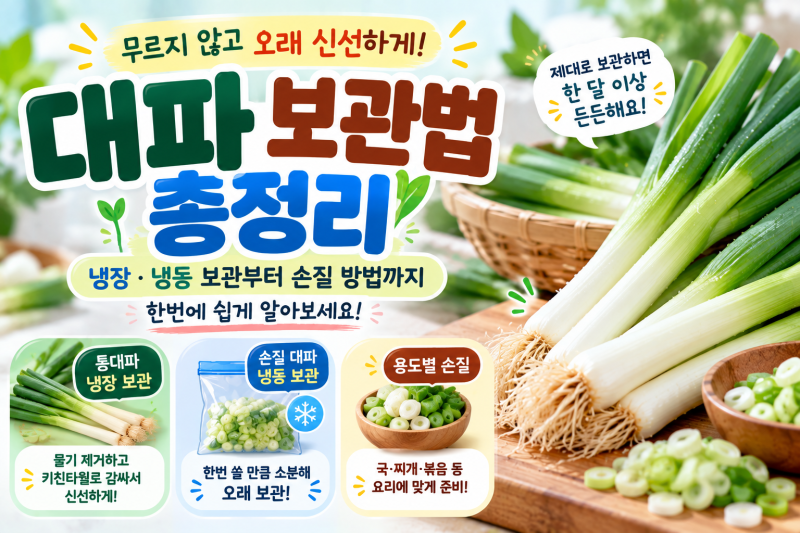 대파 보관법 총정리｜냉장·냉동으로 무르지 않게 오래 보관하는 방법