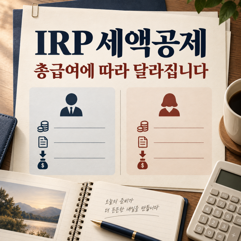 IRP 세액공제 계산, 총급여에 따라 29만7천원 차이가 납니다