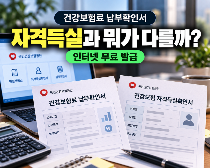 건강보험료 납부확인서 발급, 자격득실확인서와 뭐가 다를까?