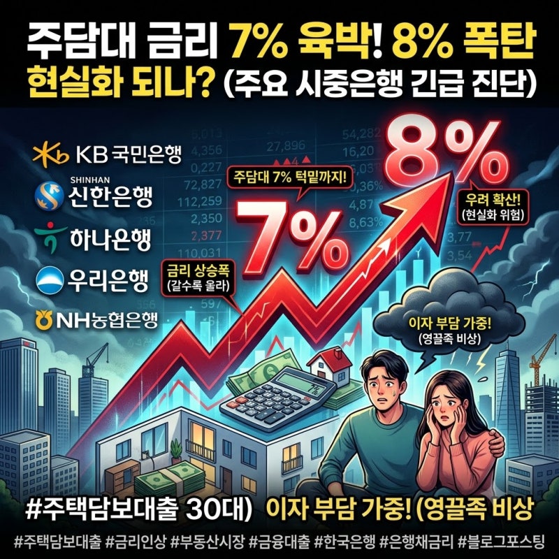 주담대 금리 8% 임박 차주 이자 폭탄 대응 전략