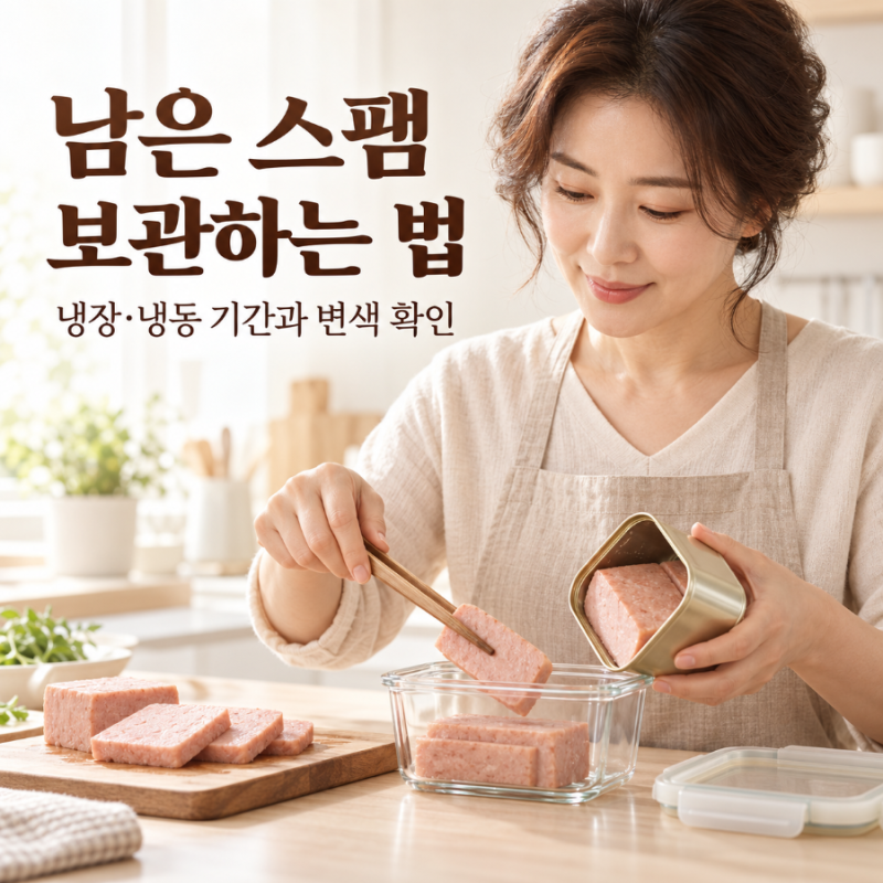 남은 스팸 보관하는 법｜냉장·냉동 기간과 변색 확인법