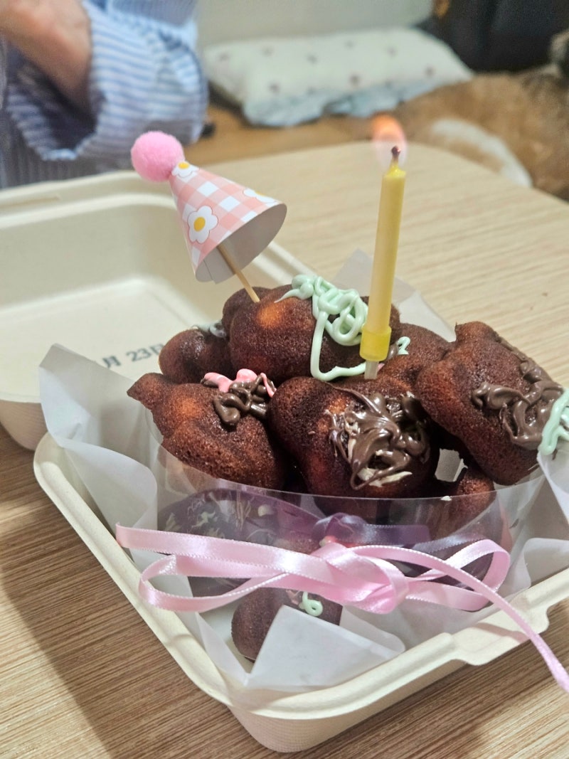 대구동구카페 1월23일 키즈홈베이킹놀이 곰낭시에 도시락케이크 만들기 키트 후기
