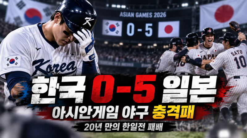 프로로 꾸린 한국, 사회인 일본에 0-5 참패!｜아시안게임 야구 20년 만의 한일전 패배