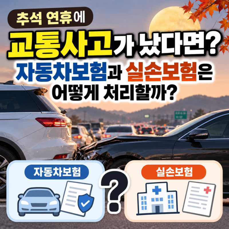 [보험] 추석 연휴에 교통사고가 났다면? 자동차보험과 실손보험 처리 방법